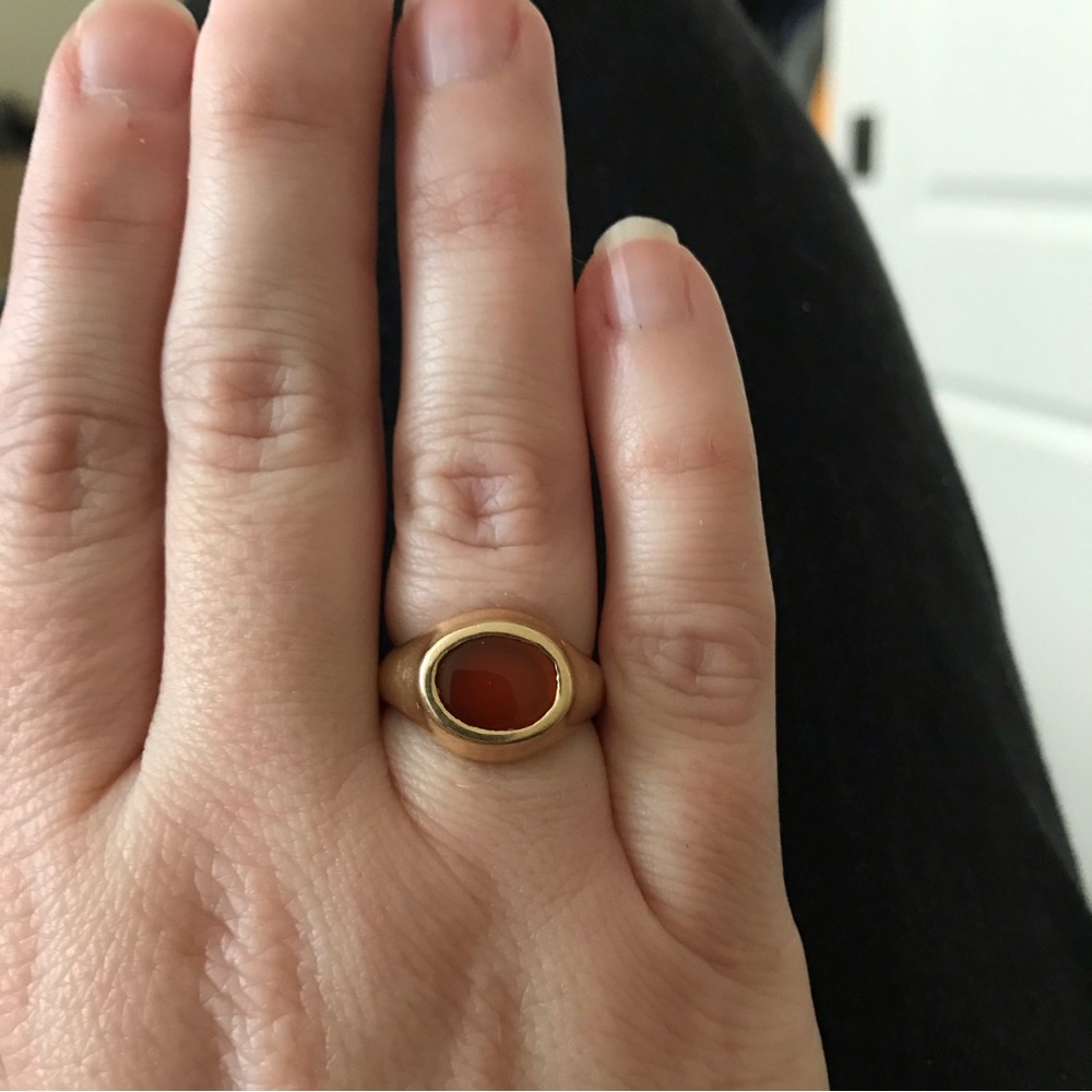 Vintage 14k Gold Carnelian Signet Ring